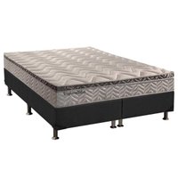 Cama Box Queen: Colchão Molas Paropas MasterPocket Ensacadas Esplêndido + Base CRC Suede Gray(158x198)