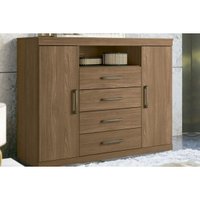 Cômoda de Quarto Master c/ 2 Portas 1 Nicho e 4 Gavetas Jatoba/Atacama - Santos Andirá