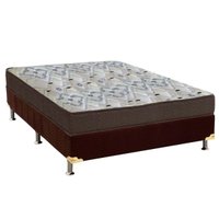Cama Box Casal: Colchão Ortopédico Ortobom D45/EP Anatômico Fort Tech ISO 150 + Base CRC Suede Brown(138x188)