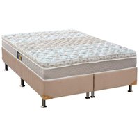 Cama Box Queen: Colchão Molas Castor Pocket Class + Base CRC Suede Clean(158x198)
