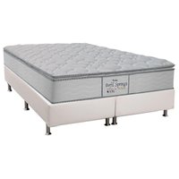 Cama Box Queen: Colchão Molas Probel MasterPocket Ensacadas Perfil Springs + Base CRC Courano White(158x198)