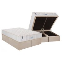 Cama Box Baú King: Colchão Molas Sealy MasterPocket Ensacadas Miami + Base CRC Suede Clean(193x203)