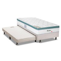 Cama Box c/ Auxiliar Solteiro: Colchão Herval Ensacadas Meditare + Base CRC Courano Branco (88x188)