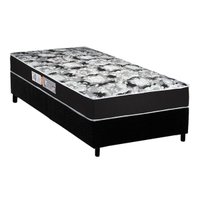 Conjunto Box Solteiro: Colchão Espuma Luckspuma D45 Gran Luck Pro + Base CRC Suede Black(88x188)