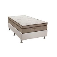 Cama Box Solteiro: Colchão Molas Ortobom SuperPocket Celebrita + Base CRC Courano White(88x188)