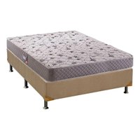 Cama Box Casal: Colchão Ortopédico Herval D28/AG65 Black + Base CRC Suede Clean(138x188)