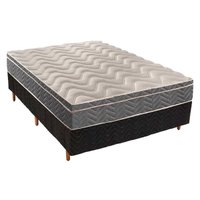 Cama Box Casal: Colchão Espuma Paropas D45/EP Anatômico Confort Mega Firme + Base CRC Fantasy Black(138x188)