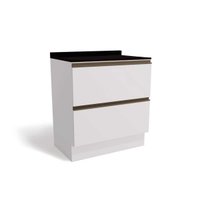Balcão de Cozinha Maxxi G755 2 Gavetas c/Tampo 80cm Branco/Preto - Kappesberg