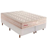 Cama Box Queen: Colchão Molas Paropas MasterPocket Ensacadas Aghata + Base CRC Rústico White(158x198)