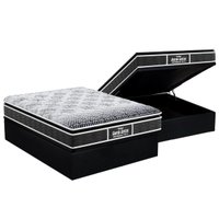 Cama Box Baú Casal: Colchão Anatômico Probel D28 Guarda Costas PróMiddle Plus + Base CRC Suede Black (138x188)