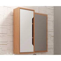 Espelheira de Banheiro BN3648 60x60 cm Amêndoa/Branco - Tecno Mobili