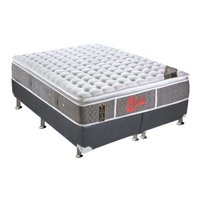 Cama Box King: Colchão Molas Castor Pocket Light Stress Oxygen New + Base CRC Suede Gray(193x203)