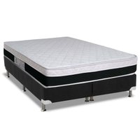Cama Box Queen: Colchão Molas MasterPocket Ensacadas Luckspuma Roma + Base CRC Suede Black(158x198)