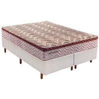 Cama Box Queen: Colchão Molas Paropas MasterPocket Ensacadas Esplêndido + Base CRC Courano White(158x198)