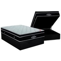 Cama Box Baú Casal: Colchão Molas Ortobom SuperPocket Elegant + Base CRC Suede Black(138x188)