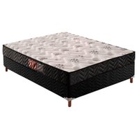 Cama Box Casal: Colchão Espuma Paropas D45 Pasquale Black + Base CRC Suede Black(138x188)
