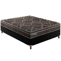 Cama Box Casal: Colchão Molas MasterPocket Ensacadas Paropas Previlege + Base CRC Rústico Black(138x188)