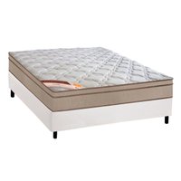 Conjunto Box Casal: Colchão Molas Castor Pocket Revolution Híbrido + Base CRC Courano White (138x188)