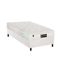 Cama Box Solteiro: Colchão Molas Luckspuma MasterPocket Ensacadas Lucksfaction Plus + Base CRC Courano White(88x188)