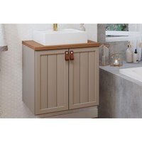 Gabinete de Banheiro Balcão Alure 2 Portas c/ Cuba 60cm Cappuccino/Freijo - MGM