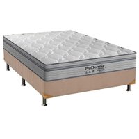 Cama Box Casal: Colchão Molas MasterPocket Ensacadas Probel ProDormir Springs Luxo + Base CRC Suede Clean(138x188)