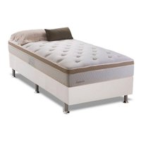 Conjunto Box Solteiro: Colchão Molas Herval Bonnel Inspiracion + Base CRC Courano Branco(88x188)