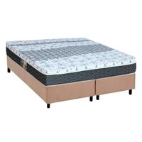 Cama Box Queen: Colchão Molas Castor Bonnel System Class + Base CRC Suede Clean(158x198)