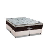 Conjunto Box : Colchão Molas Ortobom SuperPocket Sleep King + Cama Box Suede White (186x198)