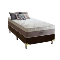 Cama Box Solteiro: Colchão Molas MasterPocket Ensacadas Anjos Sensation + Base CRC Suede Brown(88x188)