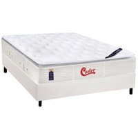 Conjunto Box Casal: Colchão Molas Castor Pocket Gold Star SLX Vitagel + Base CRC Courano White (138x188)