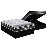 Cama Box Baú King: Colchão Anatômico Probel D28 Guarda Costas PróMiddle Plus + Base CRC Suede Black (193x203)