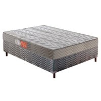 Cama Box Casal: Colchão Espuma Paropas D45 Pasquale Clean + Base CRC Suede Gray(138x188)