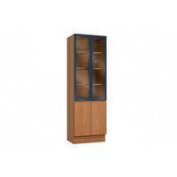 Cristaleira Sala Jantar Ciela R631 c/ 4 Portas (2 c/ Vidro) 70x220cm Canela/Azul Profundo - Kappesberg