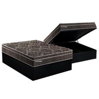 Cama Box Baú Casal: Colchão Molas MasterPocket Ensacadas Paropas Previlege + Base CRC Suede Black(138x188)