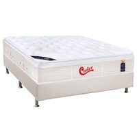 Cama Box Casal: Colchão Molas Pocket Ensacadas Castor Gold Star Vitagel + Base CRC Courano White(138x188)