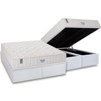 Cama Box Baú King: Colchão Molas Sealy MasterPocket Ensacadas Miami + Base CRC Courano White(193x203)
