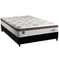 Cama Box Casal: Colchão Molas MasterPocket Ensacadas Plumatex Personalle + Base CRC Suede Black(138x188)