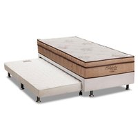 Cama Box c/ Auxiliar Solteiro: Colchão Ortobom Ensacadas Celebritá + Base CRC Courano Branco (88x188)