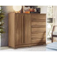 Cômoda de Quarto Málaga Gold 2Ptas 5Gavs c/ Pés Jatoba - Santos Andirá