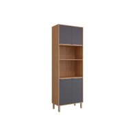 Paneleiro de Cozinha Esplêndida Torre Quente c/ 4 Portas e 2 Nichos p/ Forno 70cm Freijo/Titanium - MGM