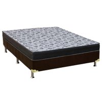 Cama Box Casal: Colchão Ortopédico Ortobom D33/EP Anatômico Fort Tech ISO 100 + Base CRC Suede Brown(138x188)