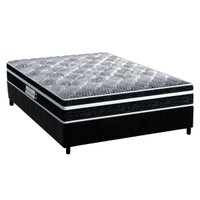 Cama Box Casal: Colchão Espuma D33 Probel /EP Anatômico Advanced Tech1500 Plus + Base CRC Suede Black(138x188)