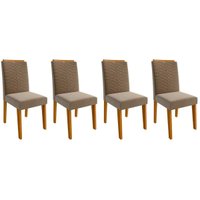 Cadeira Sala de Jantar Clarice Kit 4 Un Nature/Joli - Cimol