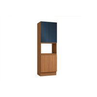 Paneleiro de Cozinha Ciela R629 c/ 4 Portas e 1 Nicho p/ Forno 70x220cm Canela/Azul - Kappesberg