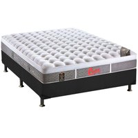Cama Box Casal: Colchão Molas Pocket Ensacadas Castor Light Stress Oxygen New Plush + Base CRC Suede Gray(138x188)