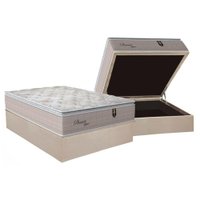 Cama Box Baú Casal: Colchão Molas MasterPocket Ensacadas Orthoflex Pleasure + Base CRC Suede Clean(138x188)