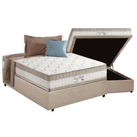 Cama Box Baú Casal: Colchão Molas Anjos MasterPocket Ensacadas King Best Clean + Base CRC Suede Clean(138x188)