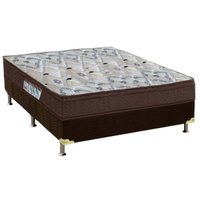 Cama Box Casal: Colchão Espuma Ortobom D45/EP Anatômico Fort Tech ISO 150 Mega Firme + Base CRC Suede Brown(138x188)
