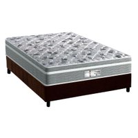 Cama Box Casal: Colchão Molas MasterPocket Ensacadas Probel Evolution + Base CRC Suede Brown(138x188)