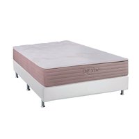 Cama Box Casal: Colchão Molas Kappesberg MasterPocket Ensacadas Soft + Base CRC Courano White(138x188)